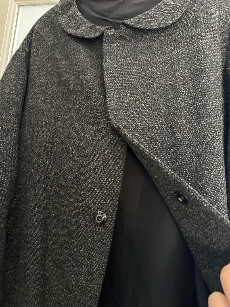 Y's ワイズ ヨウジヤマモト ウールロングコート 丸襟 グレー