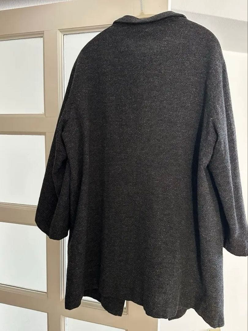 Y's ワイズ ヨウジヤマモト ウールロングコート 丸襟 グレー