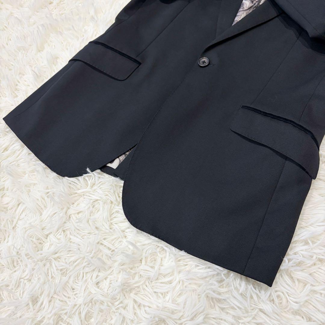 【極美品】PSポールスミス ペイズリー裏地 ベロア襟テーラードジャケット 黒 M