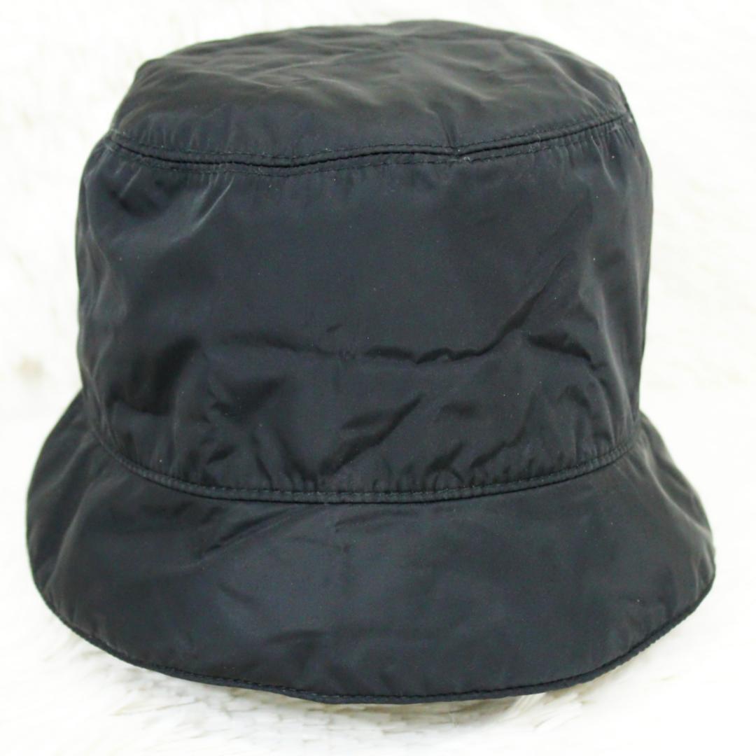 美品 プラダ スポーツ バケットハット 帽子 ナイロン ブラック PRADA