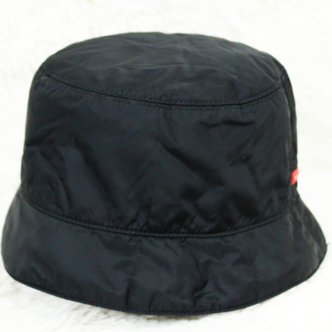 美品 プラダ スポーツ バケットハット 帽子 ナイロン ブラック PRADA