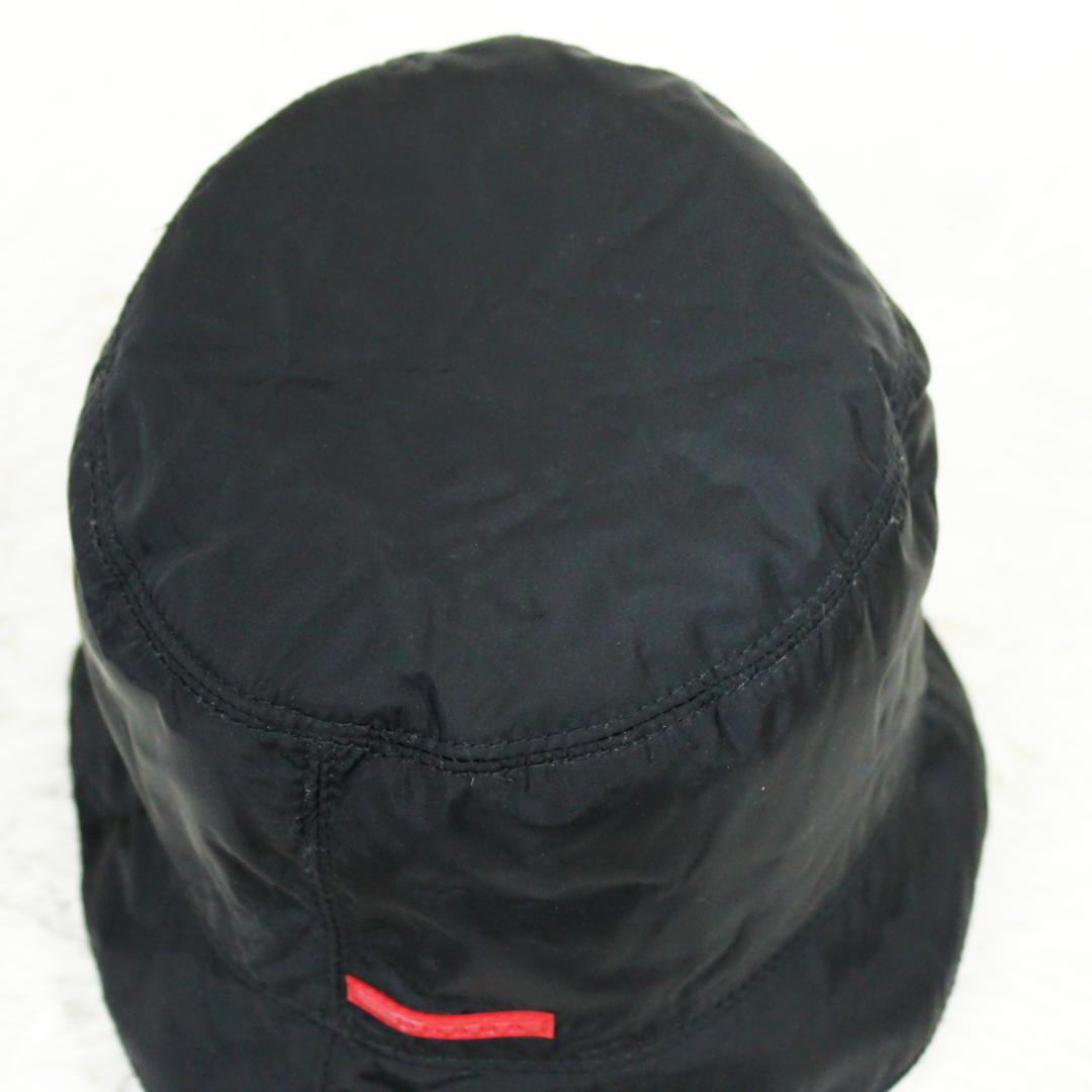 美品 プラダ スポーツ バケットハット 帽子 ナイロン ブラック PRADA