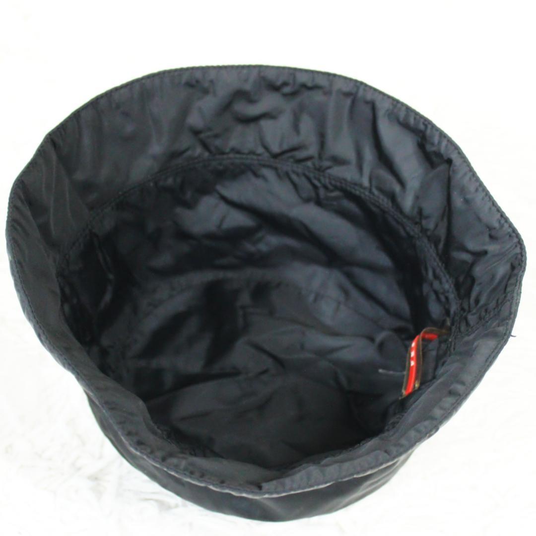 美品 プラダ スポーツ バケットハット 帽子 ナイロン ブラック PRADA