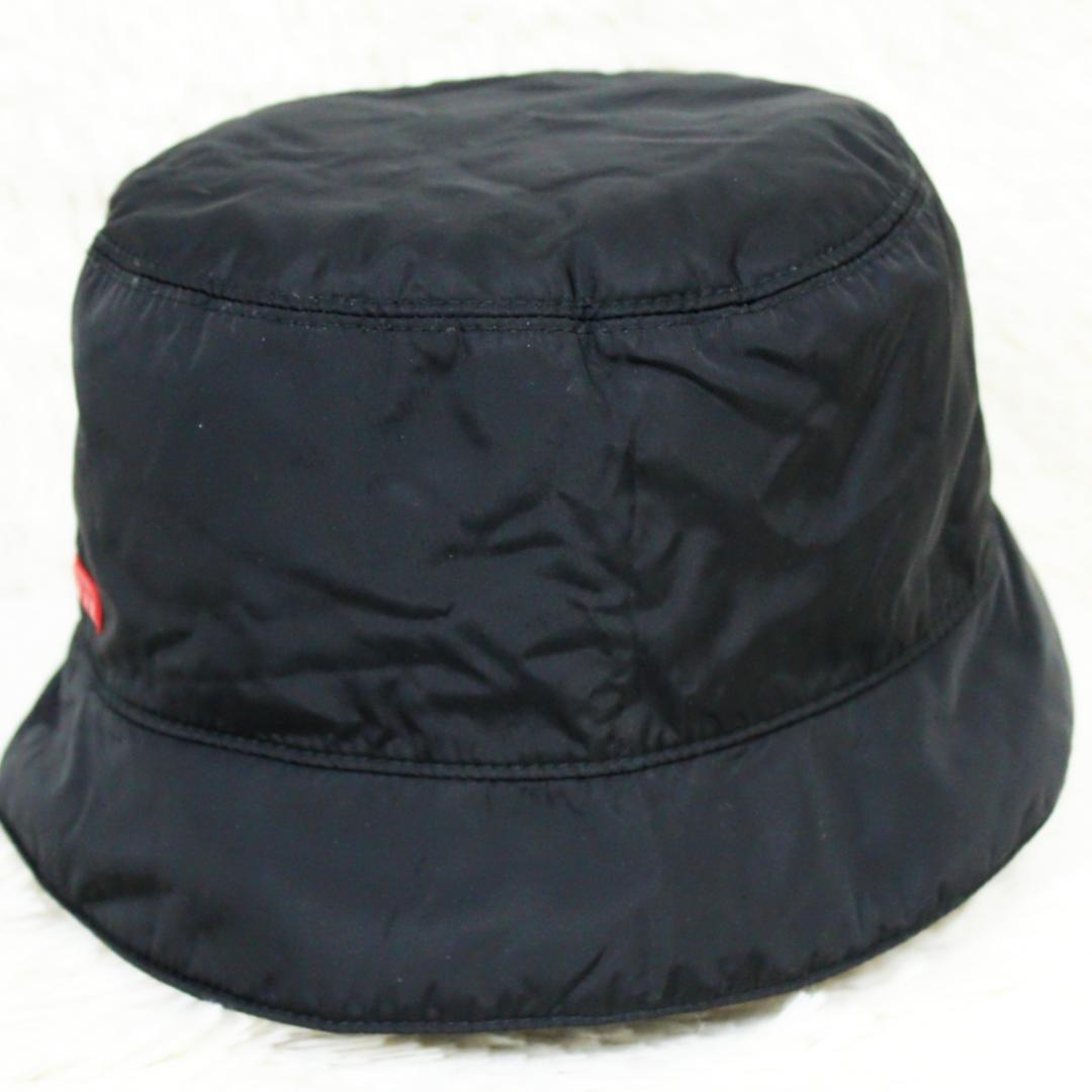 美品 プラダ スポーツ バケットハット 帽子 ナイロン ブラック PRADA