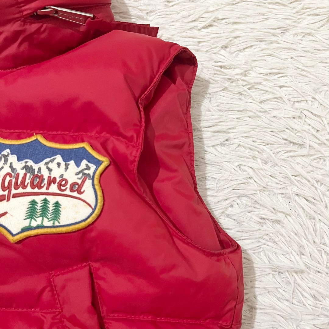 希少✨ディースクエアード　ダウンベスト　ジャケット　ワッペン　2way 赤　40
