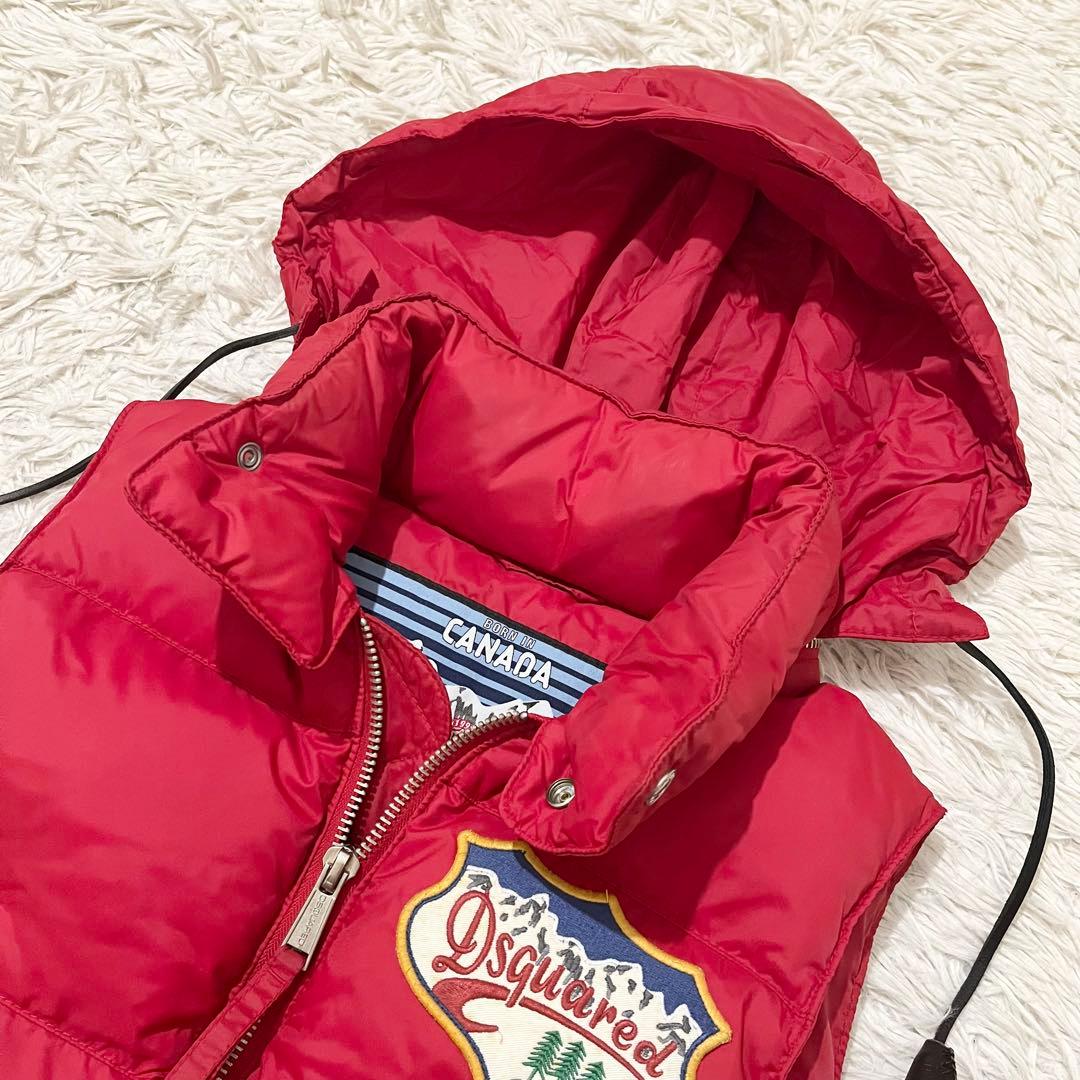 希少✨ディースクエアード　ダウンベスト　ジャケット　ワッペン　2way 赤　40
