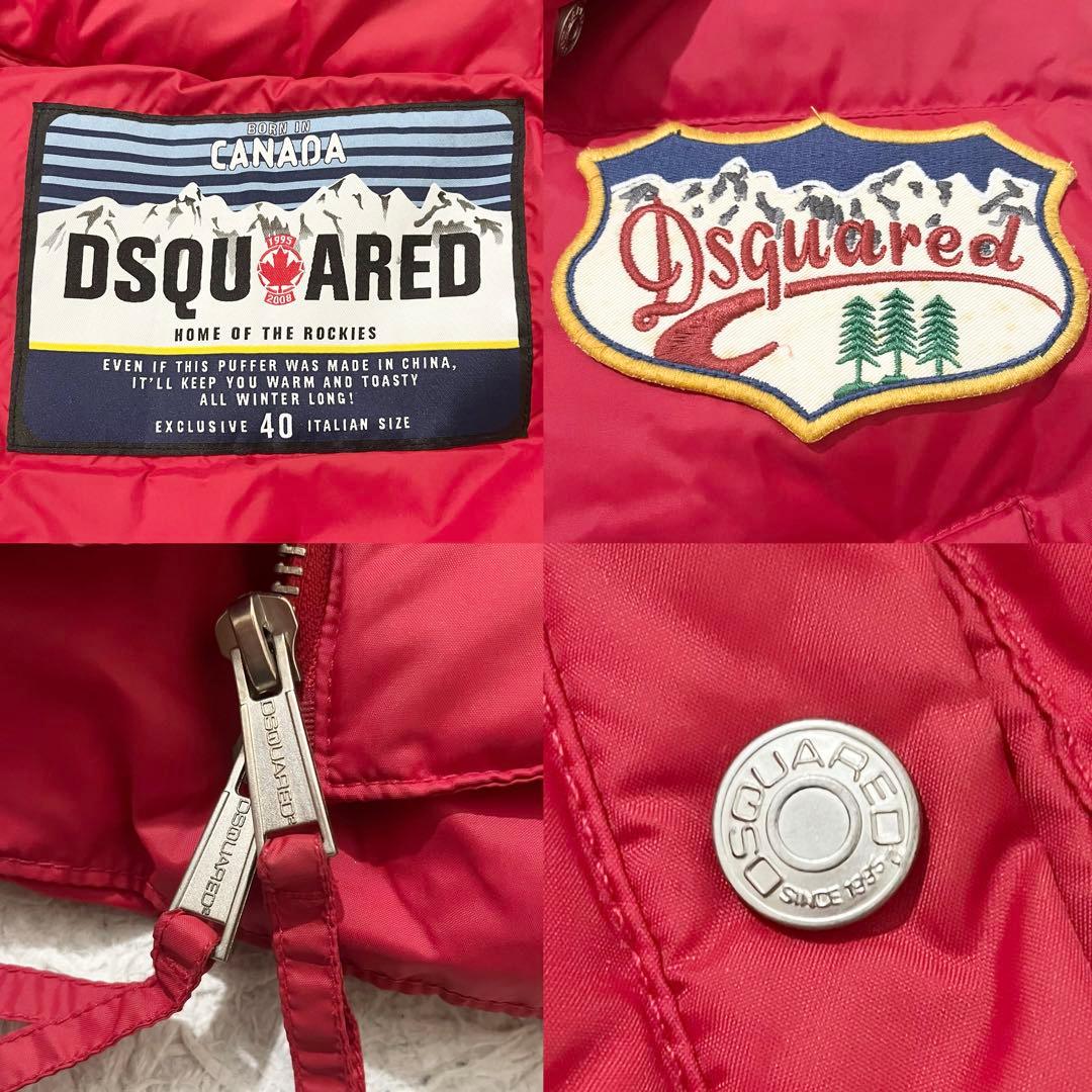 希少✨ディースクエアード　ダウンベスト　ジャケット　ワッペン　2way 赤　40