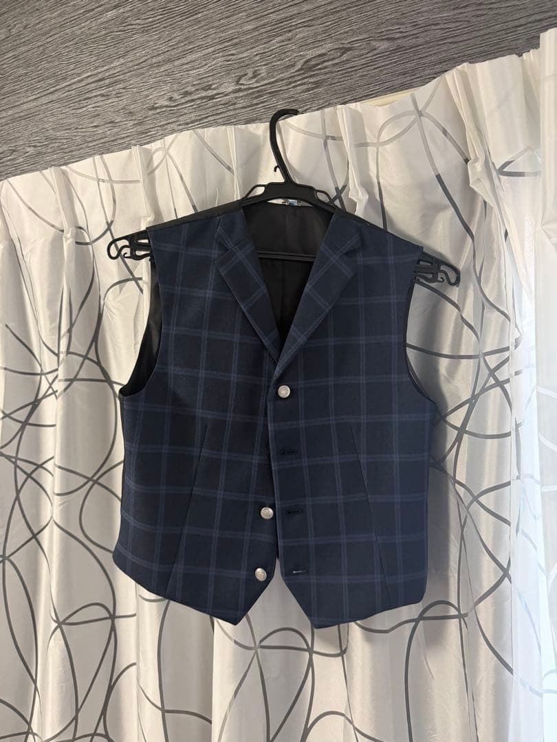160サイズ ネイビー チェック柄スーツ WF wander factory