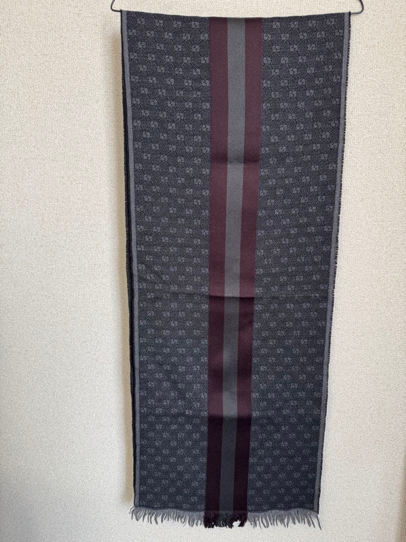 GUCCI グッチ ストール GG柄 ウール シルク イタリア製 正規品