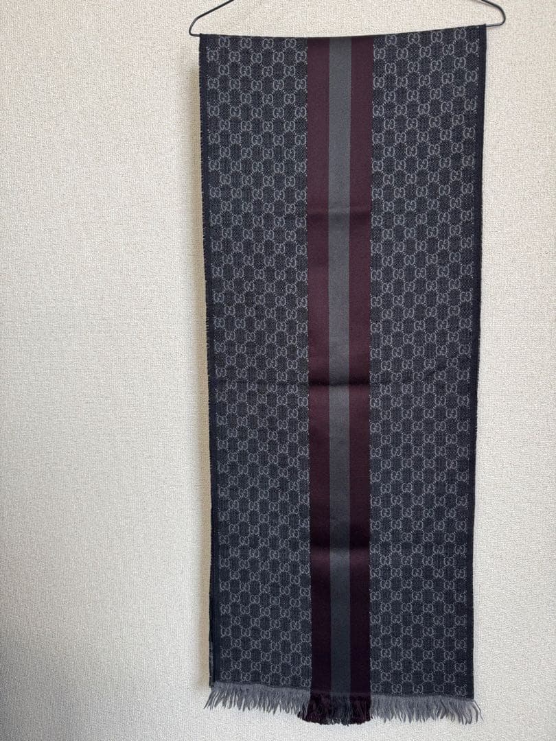 GUCCI グッチ ストール GG柄 ウール シルク イタリア製 正規品