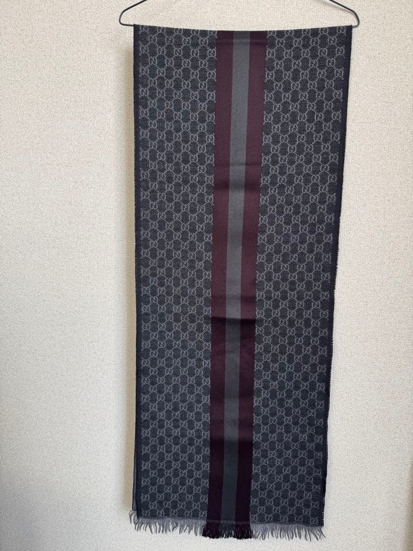 GUCCI グッチ ストール GG柄 ウール シルク イタリア製 正規品