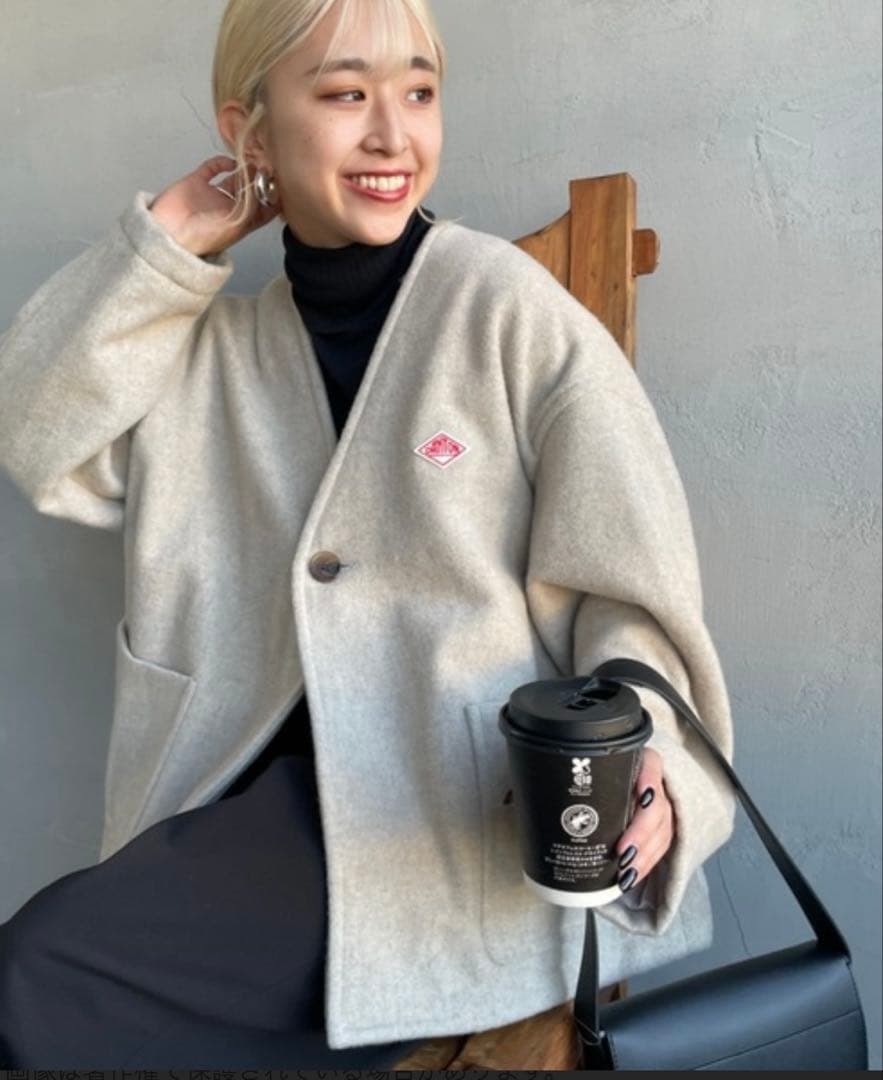 DANTON Vネックジャケット アウター ウールパイル 軽量 ダントン