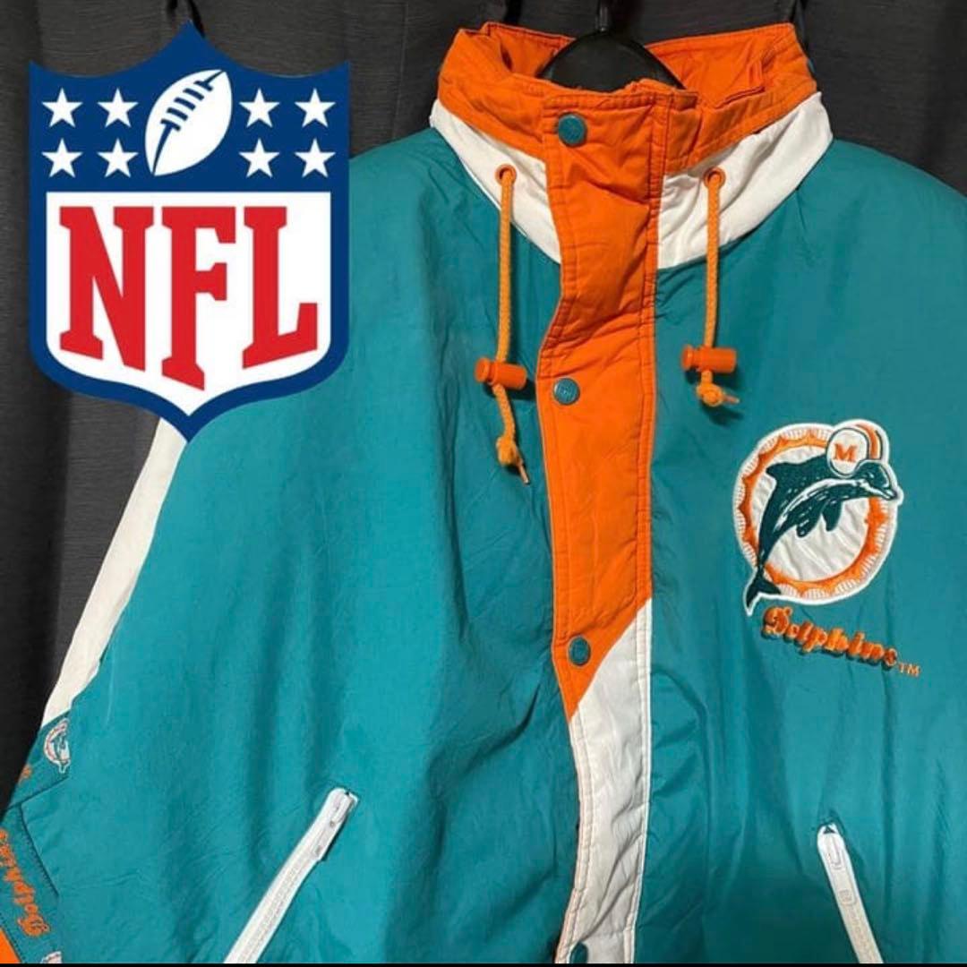 NFL マイアミ ドルフィンズ 刺繍 ナイロン ジャケット アメリカ古着
