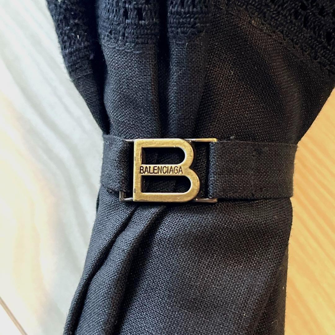 バレンシアガ　日傘　長傘　黒　レース