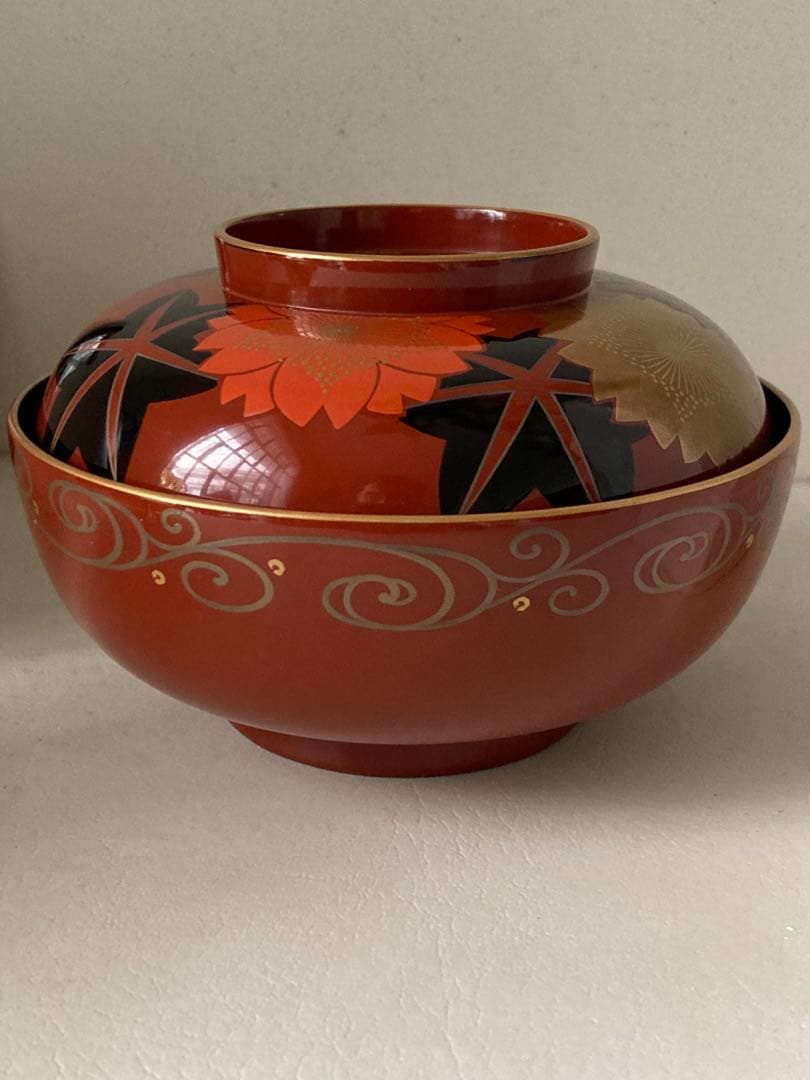 輪島塗　塗師　作家もの　石昌斎作　煮物　雑煮椀　5客