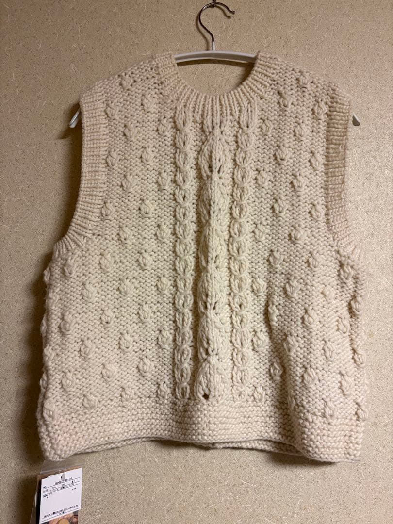 新品　SM2 TSUHARU 【ペルーニット】前後着ニットベスト　オフ