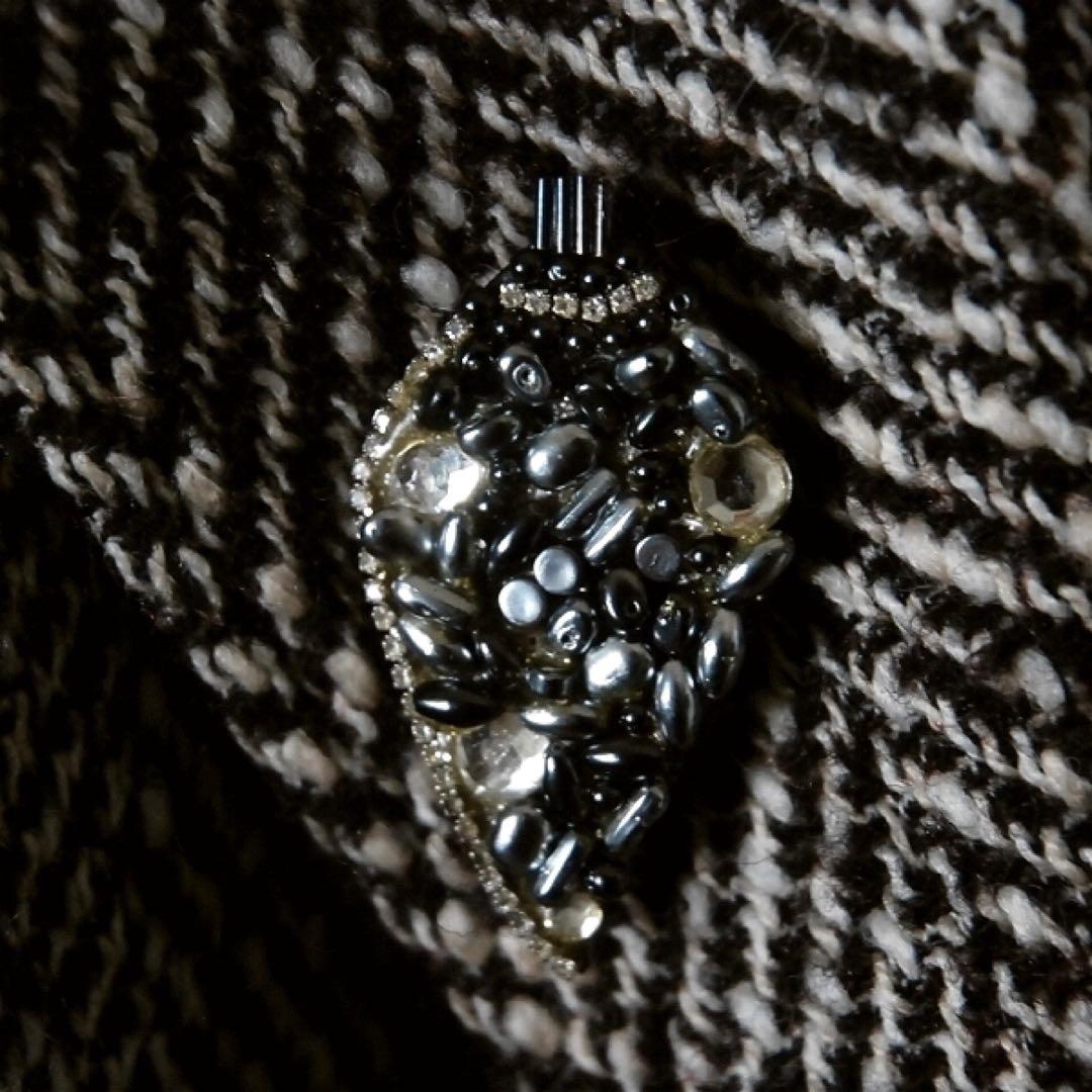 イネド / ヘリンボーン ロングコート ベルト付 7号 日本製 ウール 上品