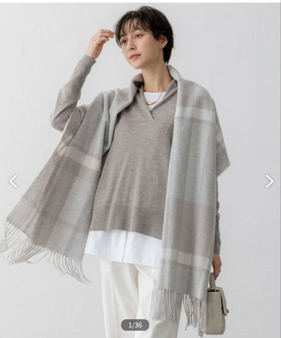 【土日限定値下げ中！】23区 カシミヤ100% 大判マフラー