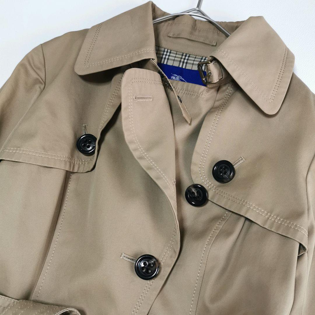 バーバリーブルーレーベル トレンチコート ベルト ノバチェック 40 ベージュ