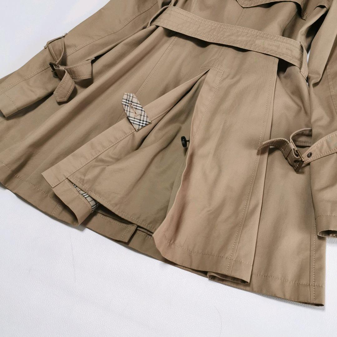 バーバリーブルーレーベル トレンチコート ベルト ノバチェック 40 ベージュ