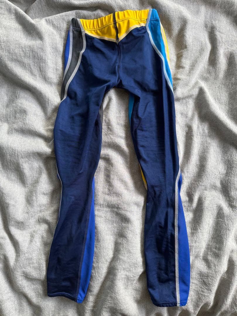 G*1様 Mizuno 競泳水着 ロングスパッツ XS 青/黄/黒
