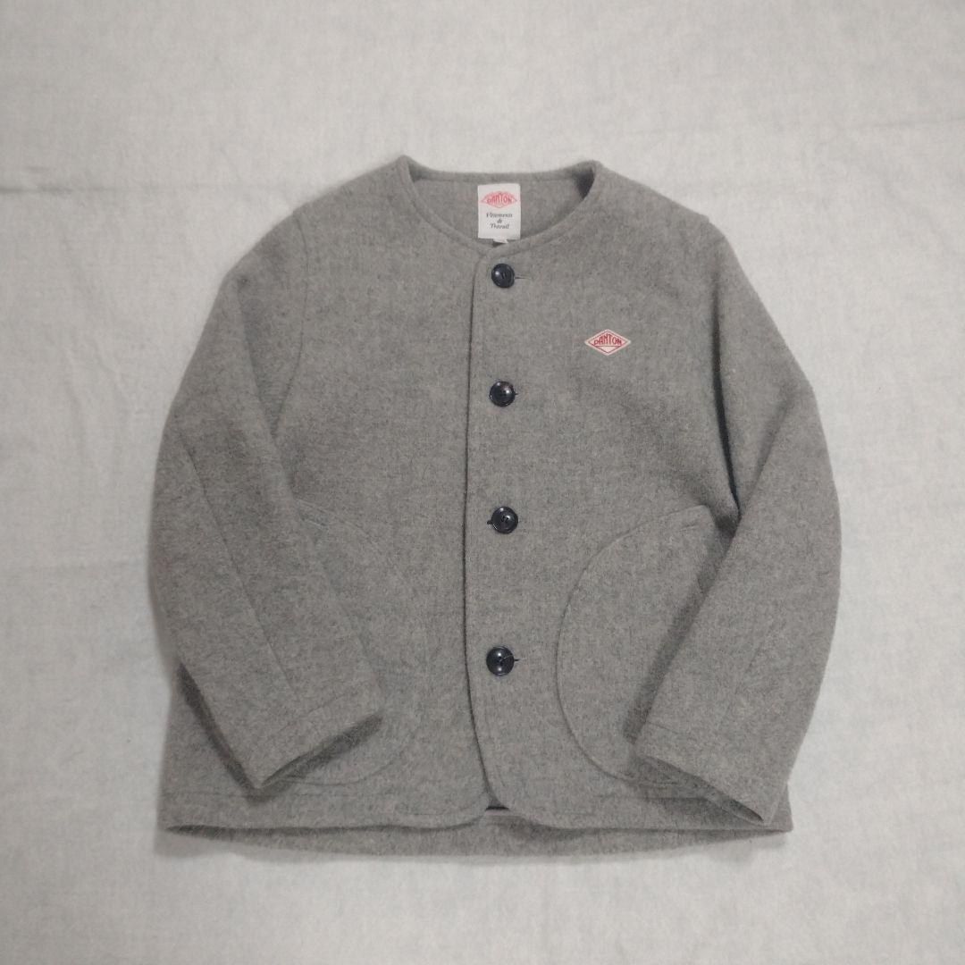 DANTON ダントン ウールモッサ ノーカラージャケット 34 グレー