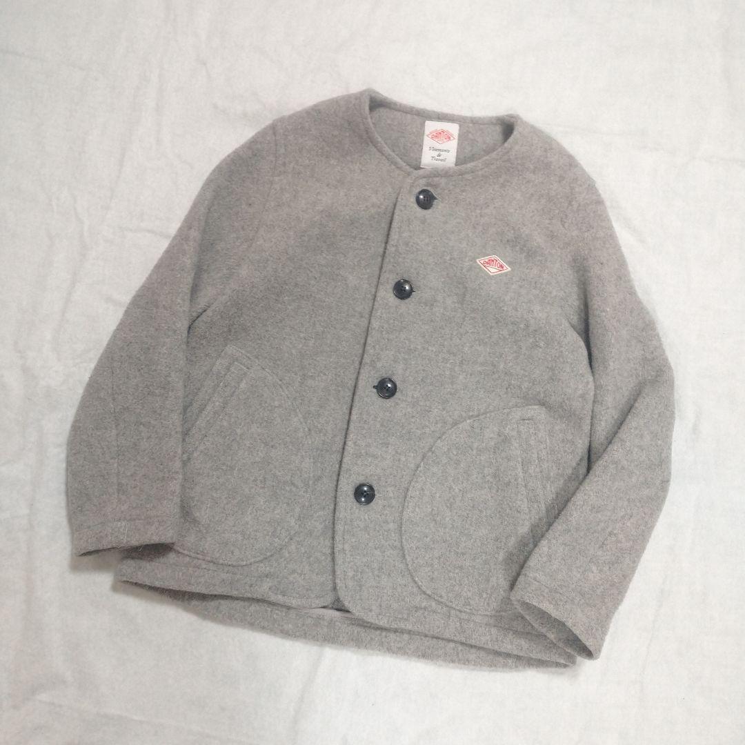 DANTON ダントン ウールモッサ ノーカラージャケット 34 グレー