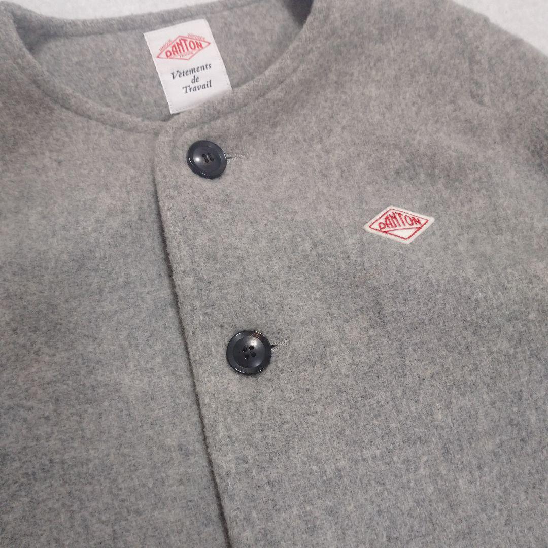 DANTON ダントン ウールモッサ ノーカラージャケット 34 グレー