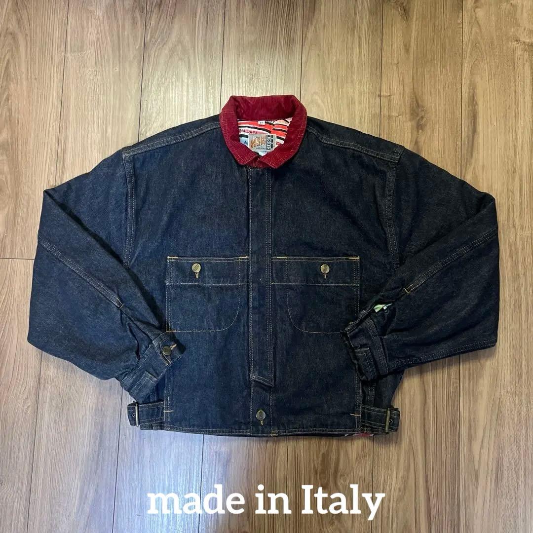 80s イタリア製 CLOSED デニムジャケット BASIC 赤襟