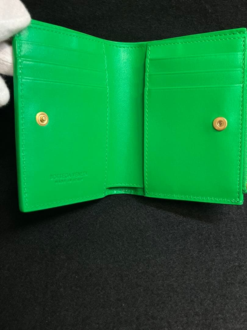 【新品未使用】BOTTEGA VENETA カセット 二つ折り財布 グリーン