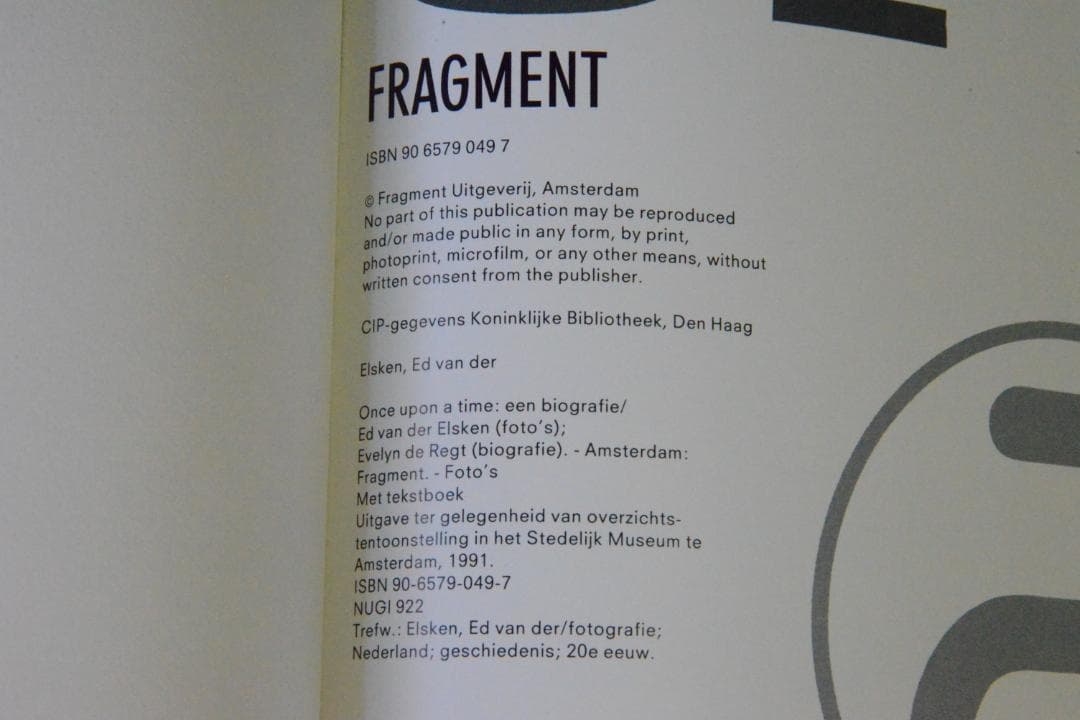 【ONCE UPON TIME:Edvan der Elsken】1991年