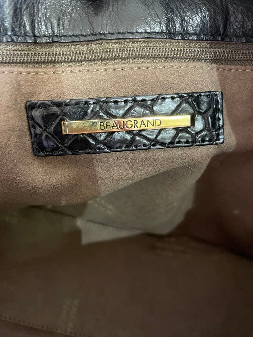 ブラック クロコダイル　ボーグラン　JRA ショルダーバッグ　ハンドバッグ