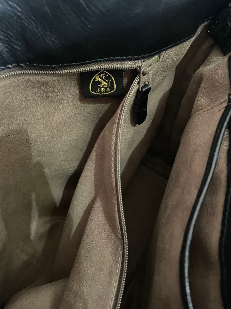 ブラック クロコダイル　ボーグラン　JRA ショルダーバッグ　ハンドバッグ