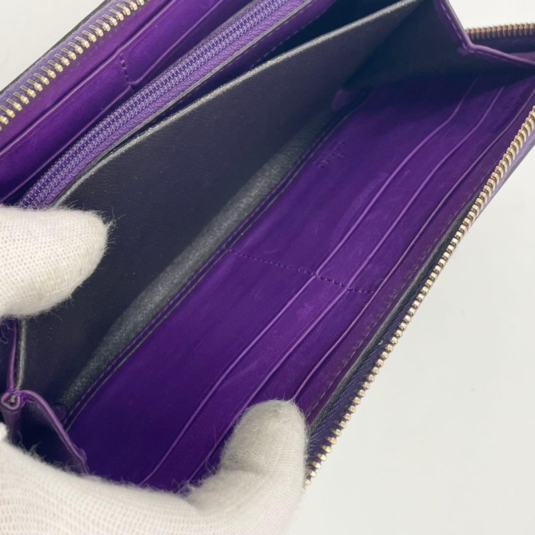 【美品・希少色】グッチ GUCCI ウーブンウェブ ジップ ウォレット 長財布