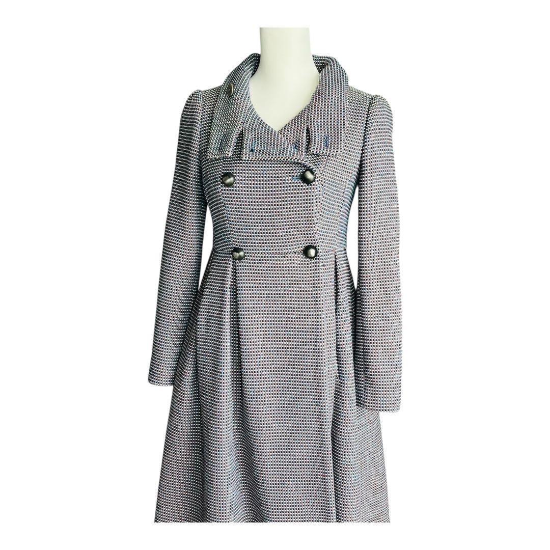 EMPORIO ARMANI 美ラインツイード風コート ロング　38 襟２way