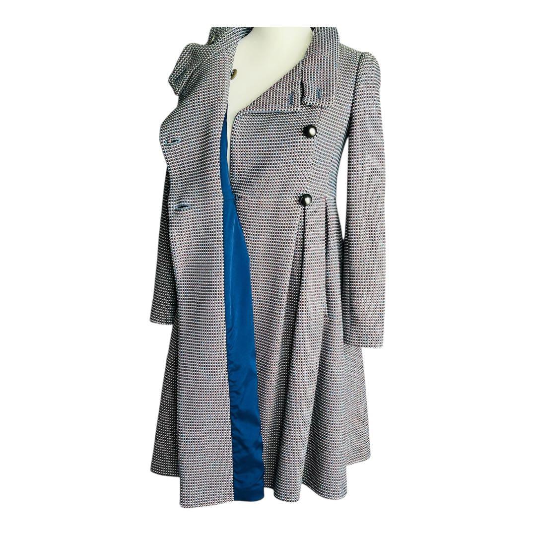 EMPORIO ARMANI 美ラインツイード風コート ロング　38 襟２way