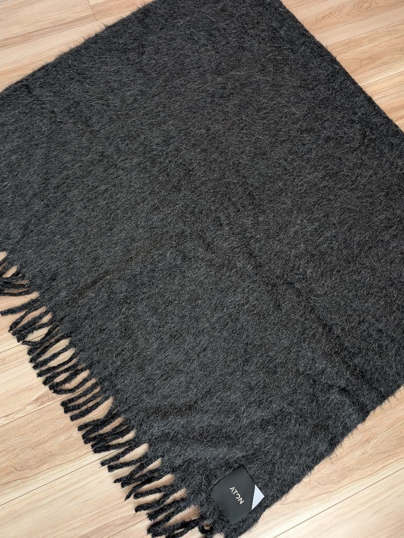 ATON BABY ALPACA ビッグスカーフ - チャコールグレー