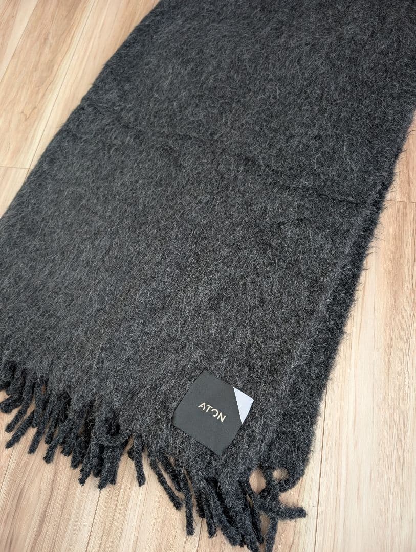 ATON BABY ALPACA ビッグスカーフ - チャコールグレー