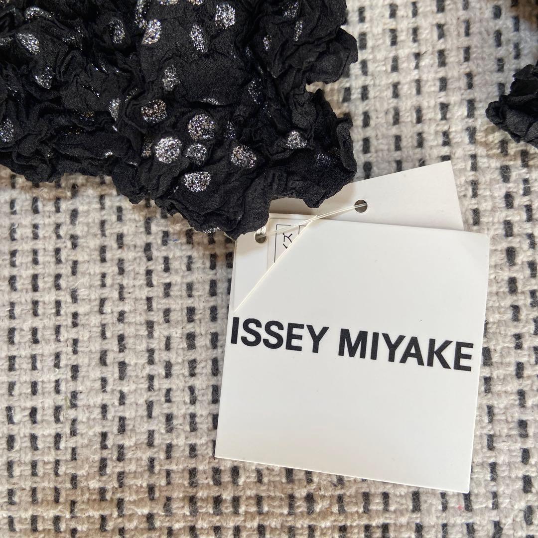 新品未使用　ISSEY MIYAKE 長袖トップス サイズ2 ブラック　ドット