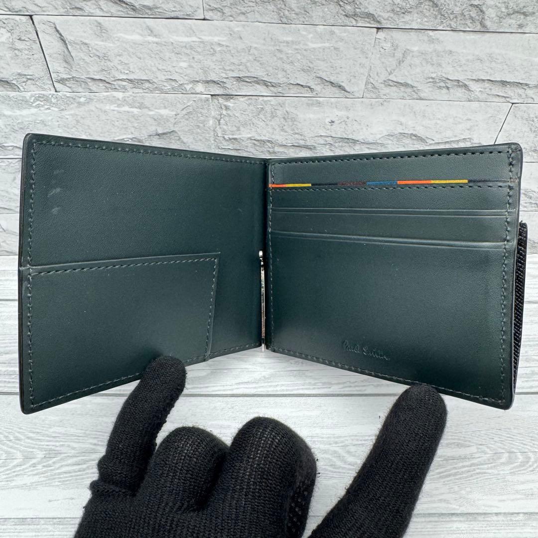【極美品】Paul Smith マネークリップ　小銭入れ　レザー　ブラック