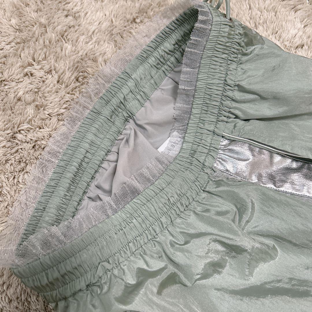 LA BELLE ETUDE チュールデザインメタリックワイドパンツ