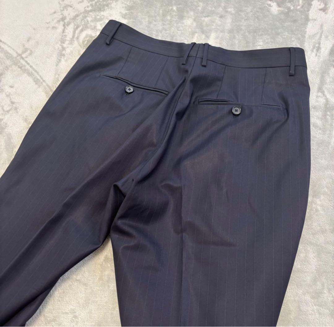 美品✨TAGLIATORE ×カノニコ セットアップスーツ 48 ネイビー 2B