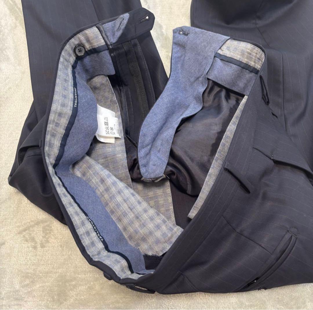 美品✨TAGLIATORE ×カノニコ セットアップスーツ 48 ネイビー 2B