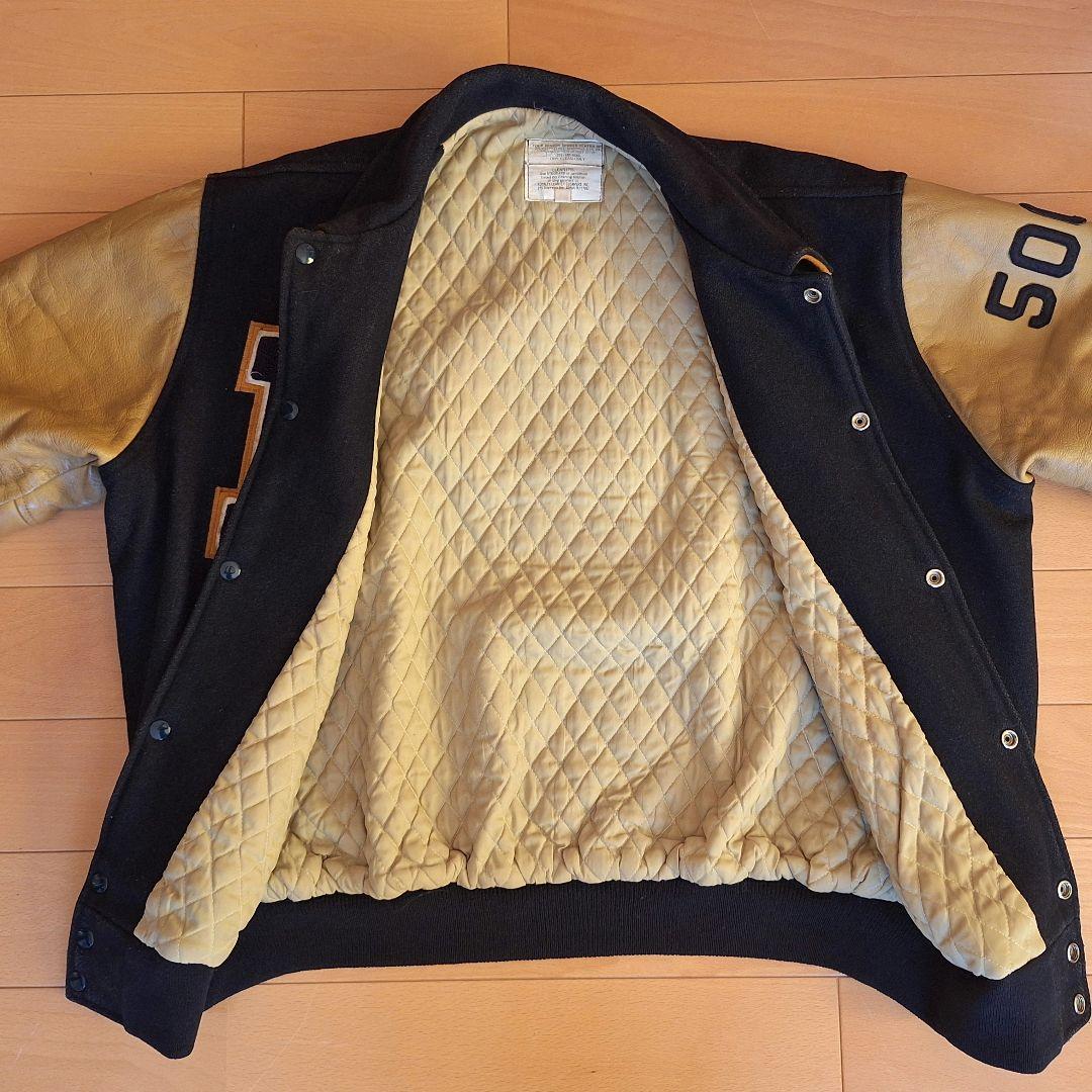 スタジャン 90s ビンテージ usa製 ウイングフット ザガラワッペン 袖革！