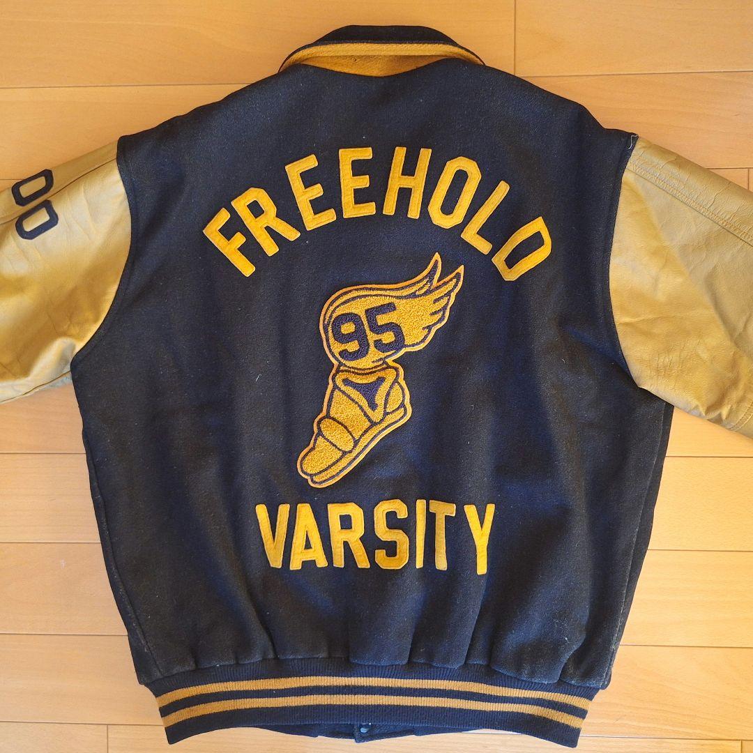 スタジャン 90s ビンテージ usa製 ウイングフット ザガラワッペン 袖革！