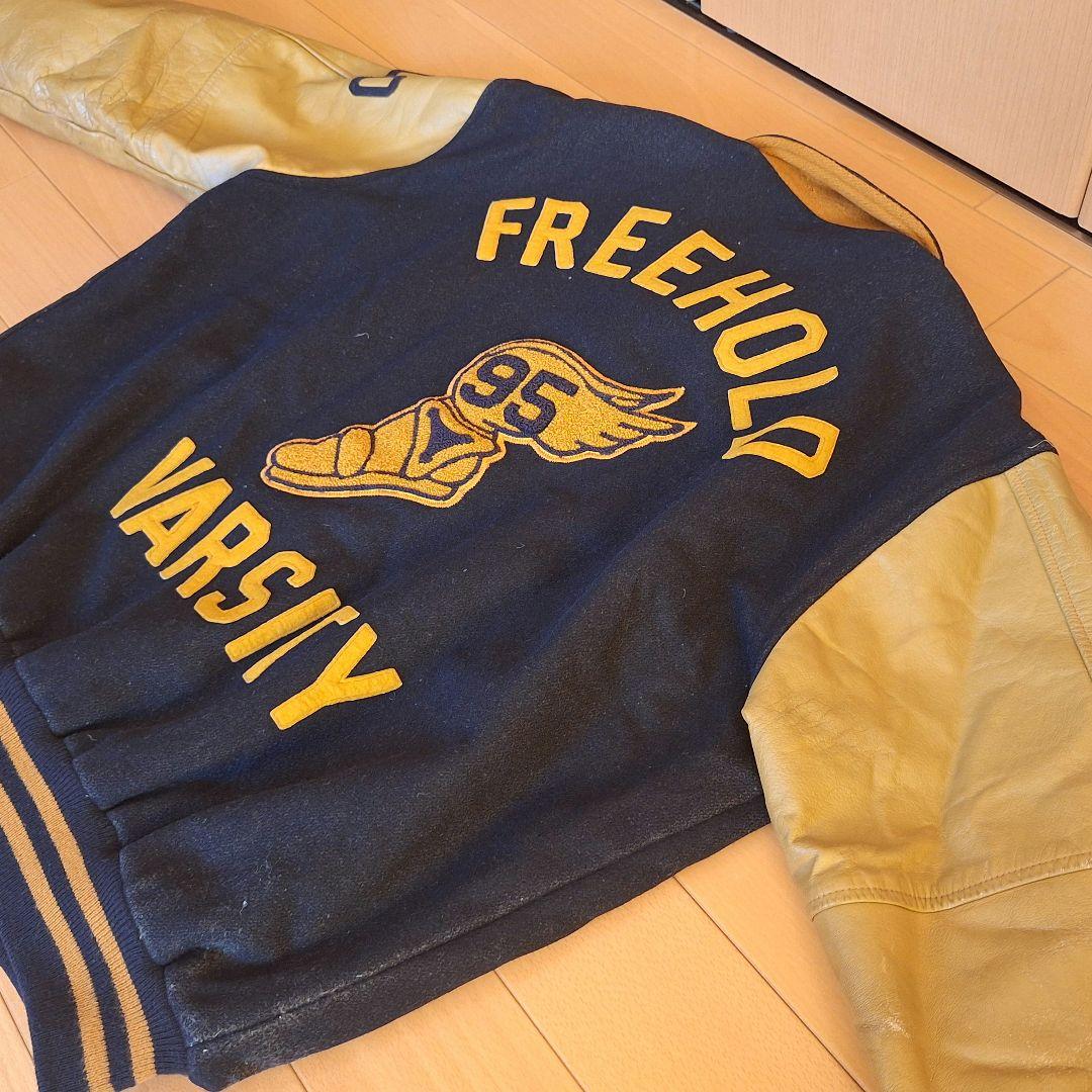 スタジャン 90s ビンテージ usa製 ウイングフット ザガラワッペン 袖革！