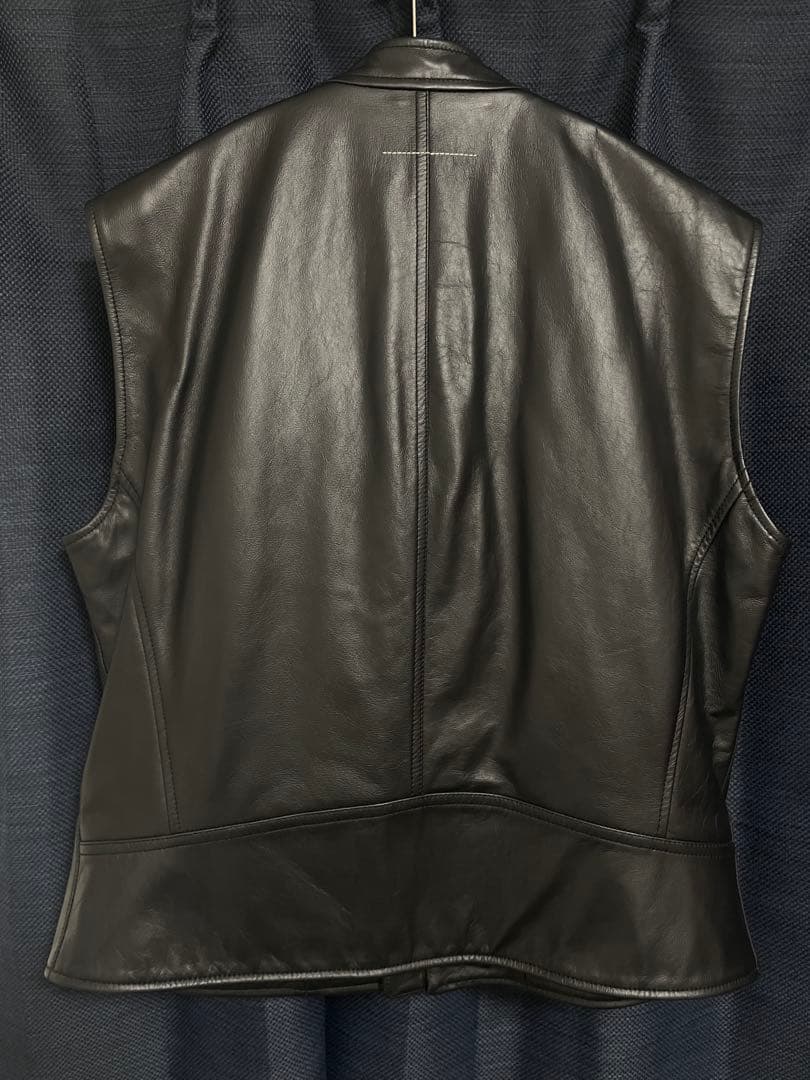 MM6 Maison Margiela レザーベスト 八の字ライダース　Sサイズ