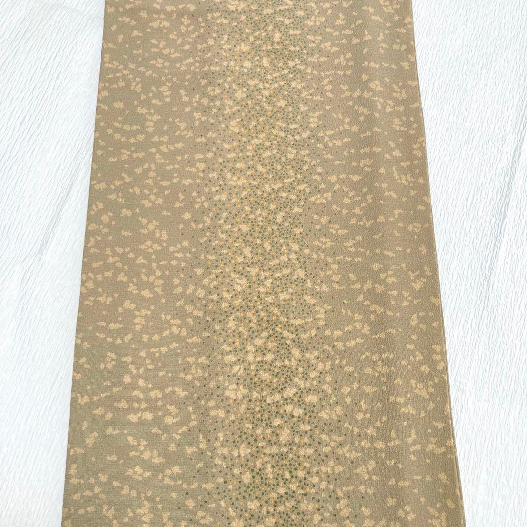 【美品✨】東レシルック　洗える着物　小紋　水玉　霰調　桑染色　手縫い仕立て　H1