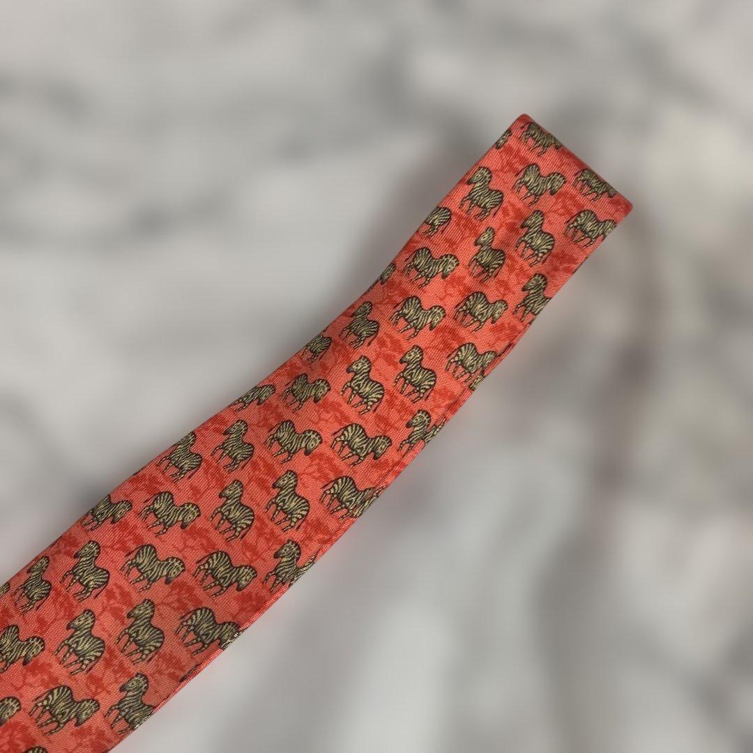 HERMES シマウマ柄 シルクネクタイ