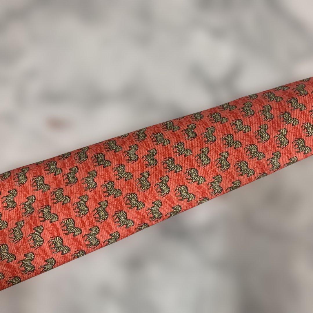 HERMES シマウマ柄 シルクネクタイ